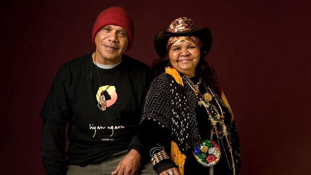 Archie Roach and Ruby Hunter smile for the camera