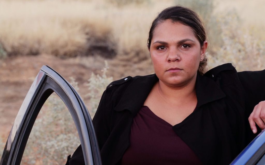 Indigenous actress Rarriwuy Hick looks seriously at the camera