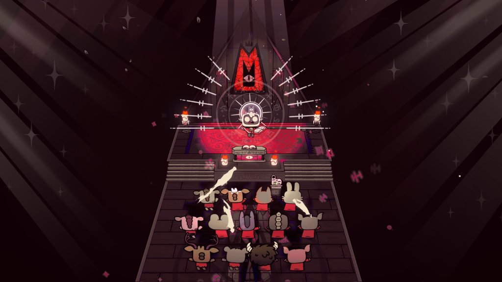 A screencap from Devolver Digital's Cult of the Lamb, by Massive Monster. Announced at Gamescom 2021.