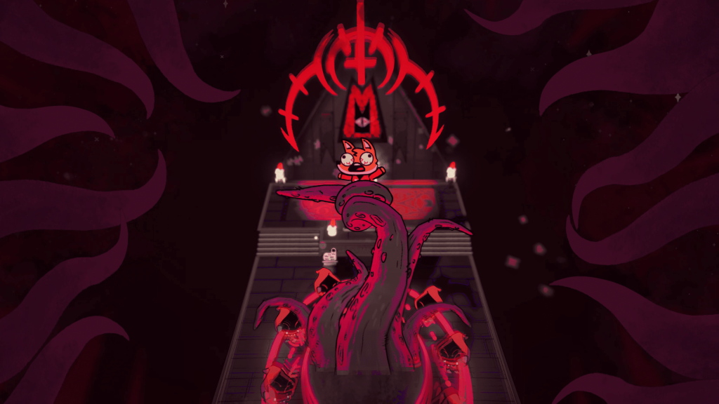 A screencap from Devolver Digital's Cult of the Lamb, by Massive Monster. Announced at Gamescom 2021.