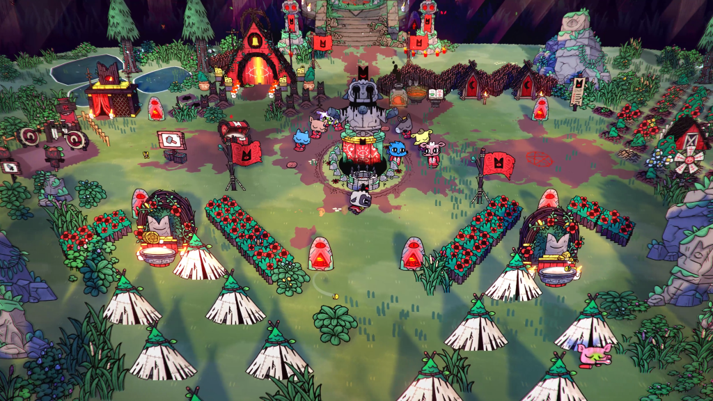A screencap from Devolver Digital's Cult of the Lamb, by Massive Monster. Announced at Gamescom 2021.