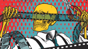 A skeleton promoting Sydney Underground Film Festival (SUFF)