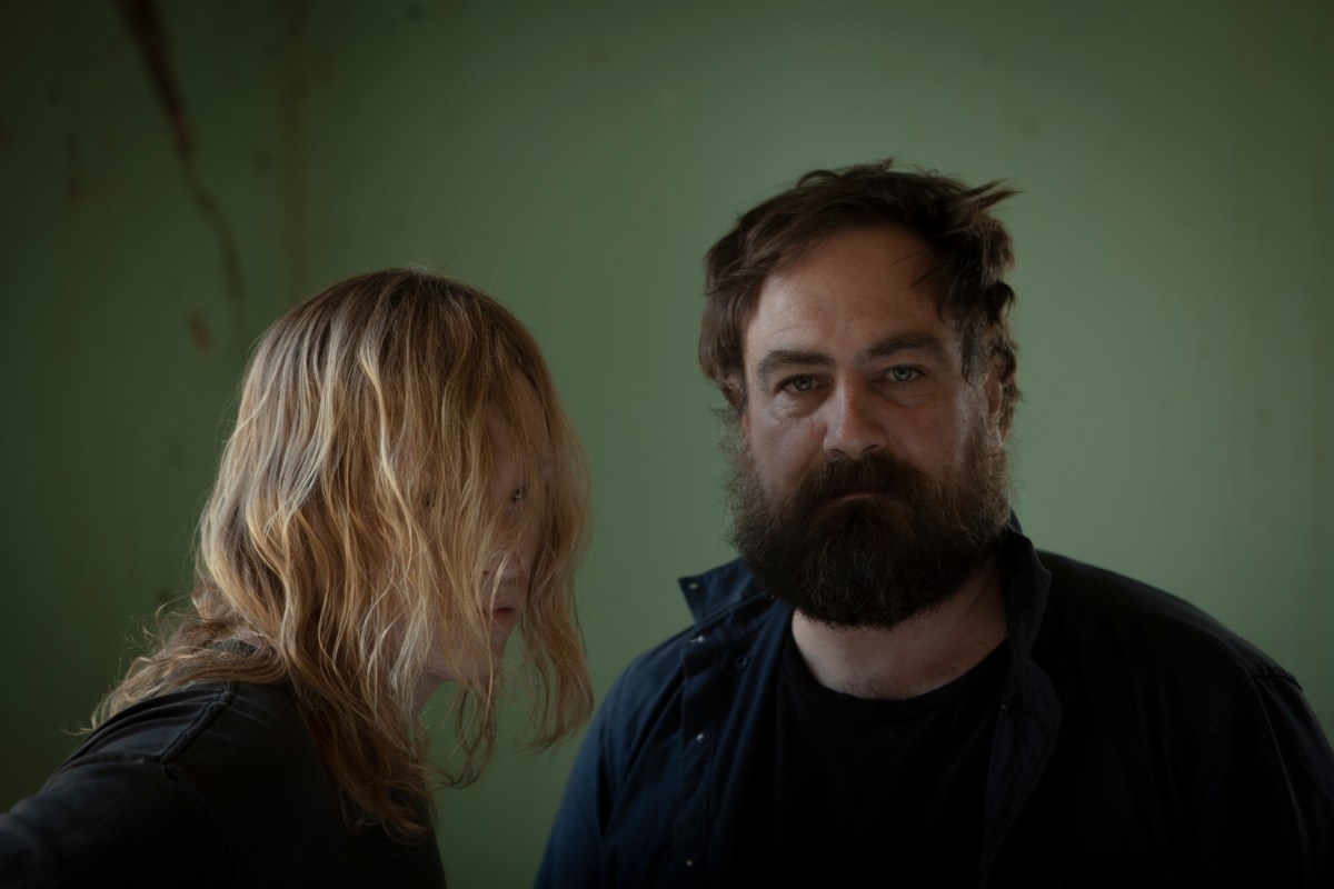 Justin Kurzel on set of Nitram with Caleb Landry Jones