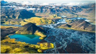 River and mountain vista