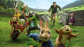 Peter Rabbit's friends having fun with vegetables