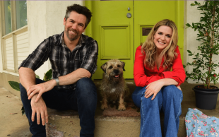 Patrick Brammall and Harriet Dyer in Colin From Accounts. Image: BINGE