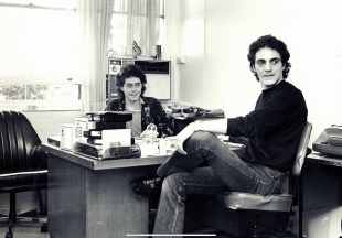 Andrew McVitty and Lee Simon in the Nightmoves office. Image supplied.