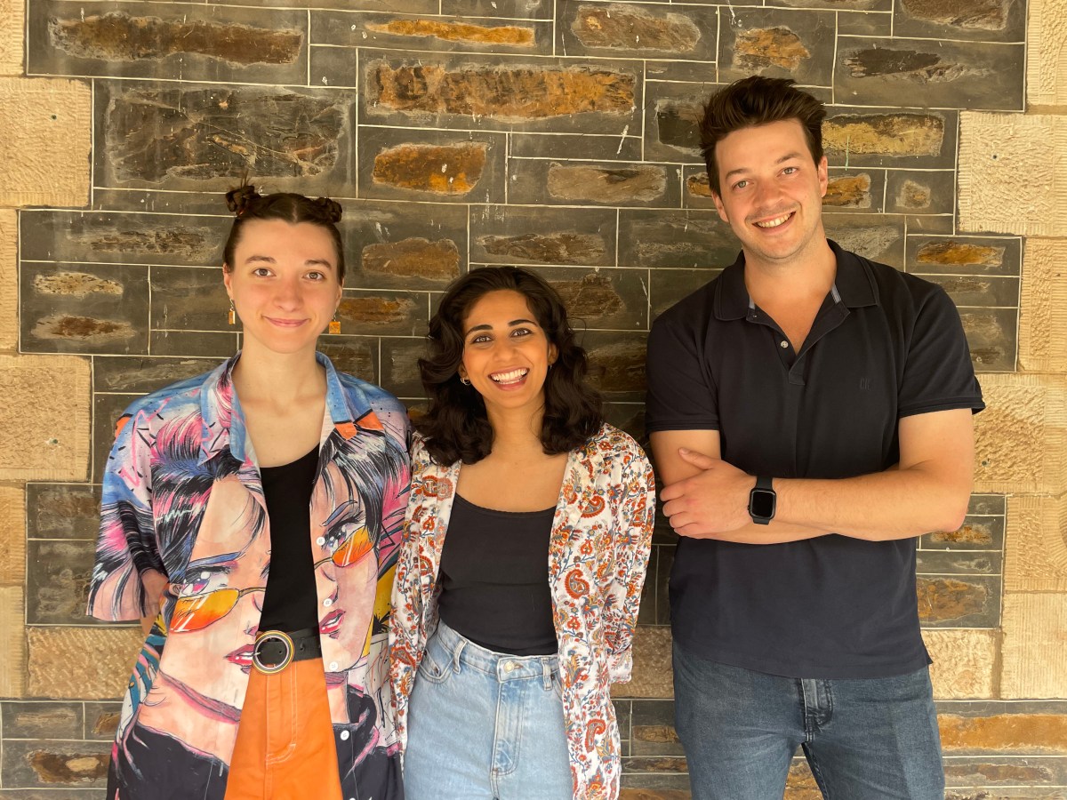 Emma Hough Hobbs, Leela Varghese And Tom Phillips. Image Supplied.