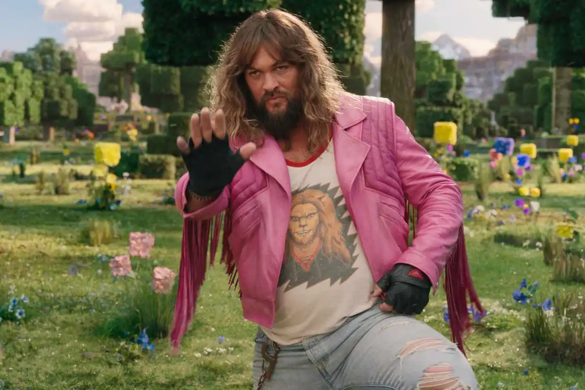 Stop it ... please? Jason Momoa in A Minecraft Movie. Image: Warner Bros. Pictures