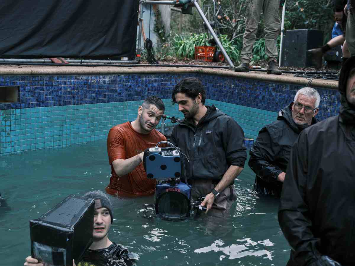 In The Pool Filming For Bring Her Back. Image: A24.