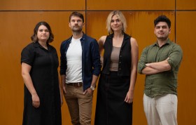 The Debt: L-R: Lilla Berry, Piri Eddy, Pearl Berry, Johanis Lyons-Reid. Image: Naomi Jellicoe.