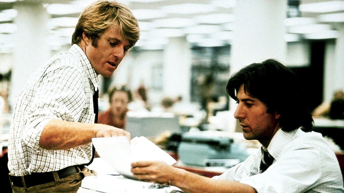 Robert Redford And Dustin Hoffman In All The President's Men. Image: Warner Bros.