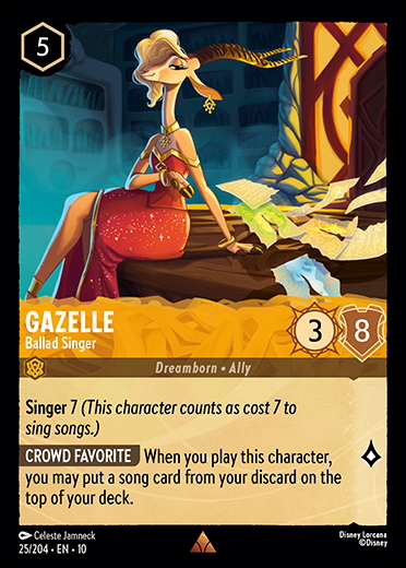 Gazelle Ballad Singer Disney Lorcana Whispers In The Well Card