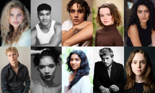 Clockwise from top left: Clare Hughes, Ioane Sa’ula, Joseph Zada, Lily LaTorre, Roxie Mohebbi, Stacy Clausen, Tanzyn Crawford, Tharanya Tharan, Zoe Phillip, and Xavier Molyneux. Images: Casting Guild of Australia (CGA).