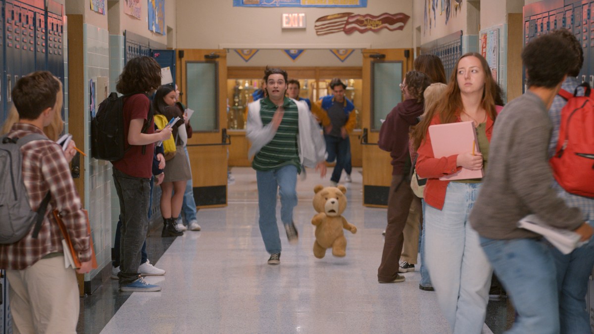 Max Burkholder As John, Seth Macfarlane As Voice Of Ted In Ted S2. Image: Binge / Peacock.