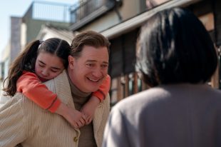 Shannon Gorman and Brendan Fraser in Rental Family. Photo: James Lisle/Searchlight Pictures/Disney+.