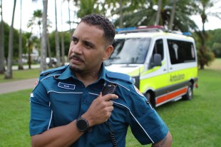 Advanced Paramedic Cadet Rob Minniecon in Cairns in Our Medicine S2. Photo: Ewan Cutler / NITV / SBS.