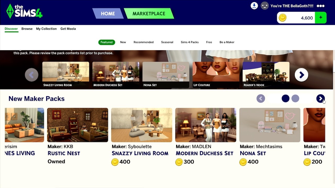 Sims 4 Marketplace Moola