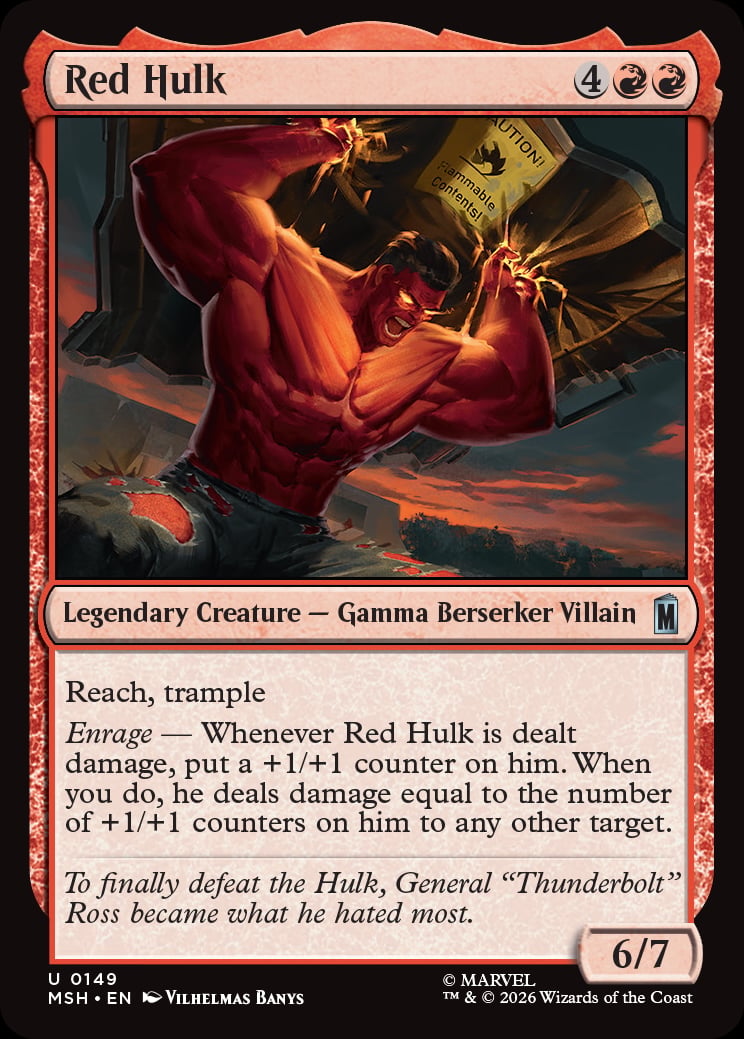 Mtg Marvel Super Heroes Red Hulk Card Preview