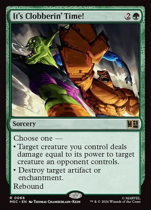 Clobbering Time Mtg Marvel Super Heroes Card