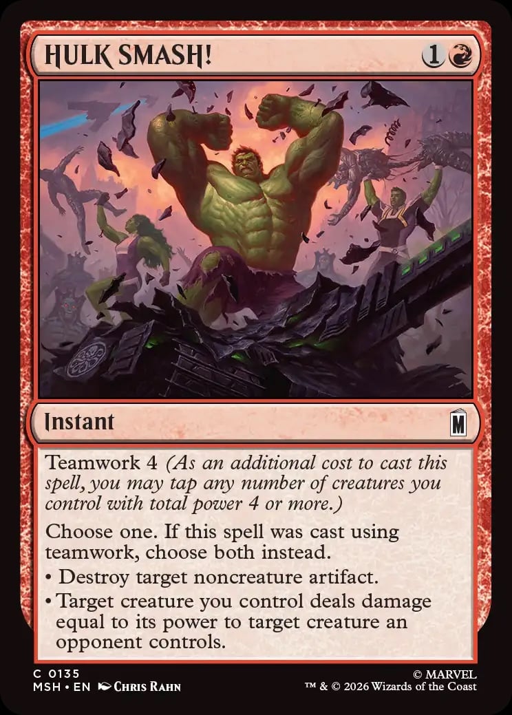 Hulk Smash Card Mtg Marvel Super Heroes