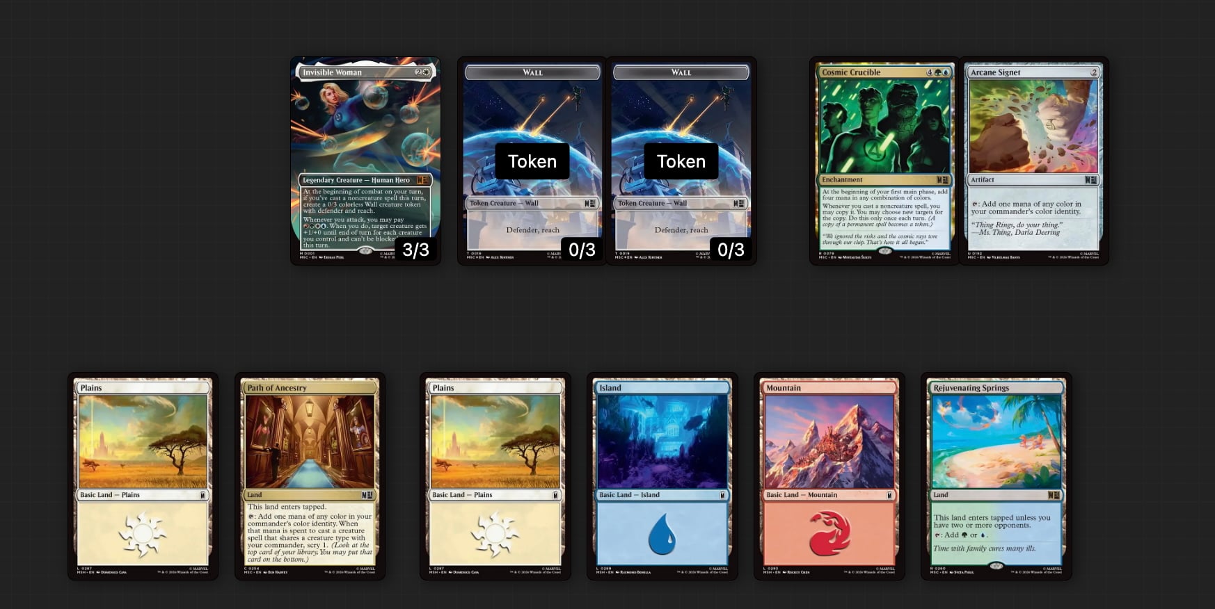 Mtg Marvel Super Heroes Invisible Woman Wall Tokens