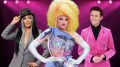 Lazy Susan joins judges Michelle Visage and Rhys Nicholson on new series Drag Race Down Under vs. The World. Photo: Supplied.