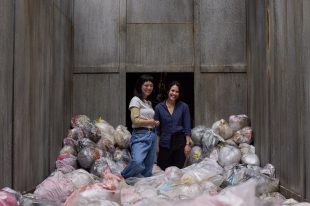Actor Midori Francis and filmmaker Natalie Erika James on set during the filming of Saccharine. Photo: Supplied.