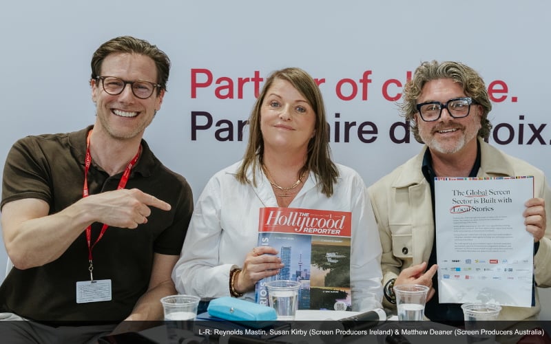 Reynolds Mastin And Susan Kirby Of Screen Producers Ireland, And Matthew Deaner Of Screen Producers Australia. Image: Provided.