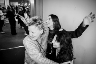 At right, Lesbian Space Princess filmmakers Leela Varghese and Emma Hough Hobbs at Berlinale. Photo: Supplied.