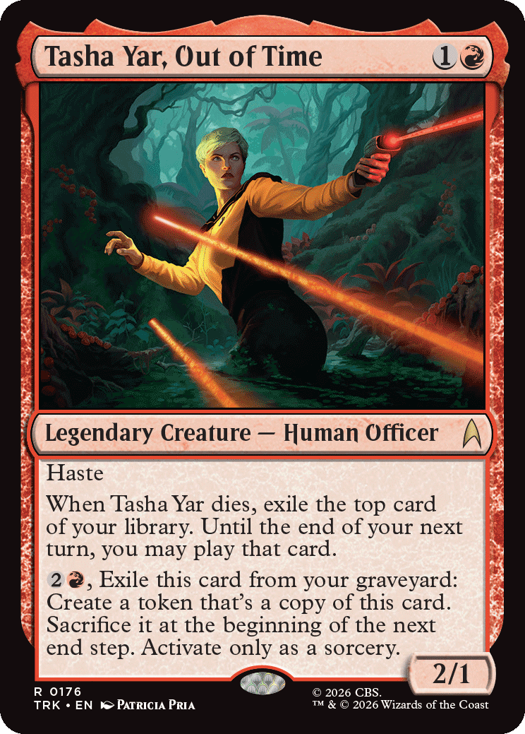 Magic The Gathering Star Trek Tasha Yar Out Of Time Preview Card